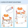 Portable Shower Chair with Arms and Back for Elderly Non-Slip Aluminum Alloy Height Adjustable Foldable Shower Stool for Inside Shower, EVA Soft Cushion, U-Shaped Opening Seat, Bearing 150 Kg view 2