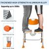 Portable Shower Chair with Arms and Back for Elderly Non-Slip Aluminum Alloy Height Adjustable Foldable Shower Stool for Inside Shower, EVA Soft Cushion, U-Shaped Opening Seat, Bearing 150 Kg view 3