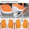 Portable Shower Chair with Arms and Back for Elderly Non-Slip Aluminum Alloy Height Adjustable Foldable Shower Stool for Inside Shower, EVA Soft Cushion, U-Shaped Opening Seat, Bearing 150 Kg view 4