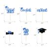 Graduation Decorations 2025-24Pcs Blue Glitter Graduation Cupcake Toppers for Class of 2025 Party Decorations view 2