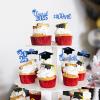 Graduation Decorations 2025-24Pcs Blue Glitter Graduation Cupcake Toppers for Class of 2025 Party Decorations view 4