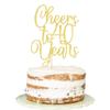 FLORCMET Gold Glitter Cheers to 40 Years Cake Topper - 40th Birthday Cake Decorating Supplies, Perfect for 40th Anniversary or Forty Birthday Party (40) view 1