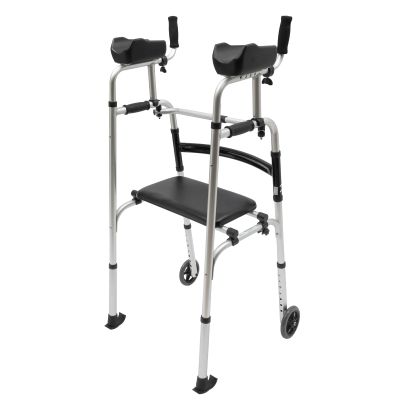 LANNADD Walking Aid, Folding Upright Rollator Mobility Walker, Disability Aids Walkers, Adjustable Rollator for Elderly Upright Walker Ideal for People Who Can't Keep Their Balance