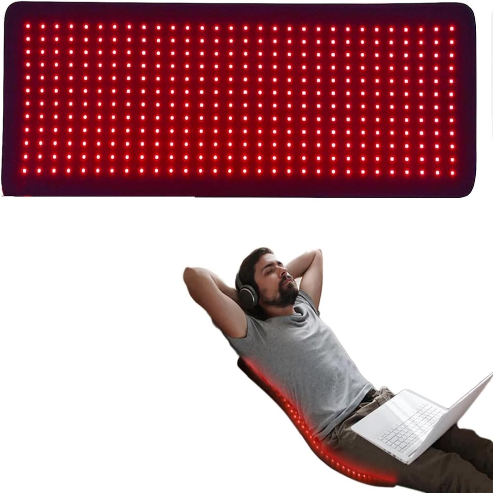 NGARY 360PCS LEDs Red Light Therapy Mat for Body, Red Light Therapy Large Wrap Pad with 660nm and 850nm Near Infrared Light Redlight, Time & Brightness Adjustable, for Body Pain Relief