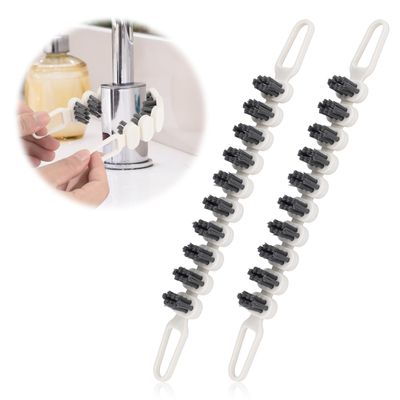 2pcs Bendable Crevice Cleaning Brush, Multifunctional Flexible Gap & Corner Cleaning Tool Household Hard Bristle Brush for Kitchen Bathroom Sink Faucet Stove
