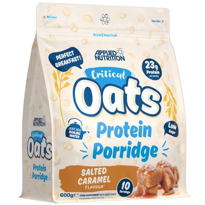 Applied Nutrition Critical Oats Advanced Protein Porridge - Whey Protein Powder Blend with Wholegrain Oats & ISO-XP Protein Isolate, Amino Acids, Easy Mix (600g - 10 Servings) (Salted Caramel)