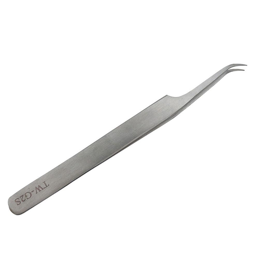Eyelash Tweezers, Stainless Steel Eyelash Extension Tweezers, Fine Point Lash Tweezer Clip Tool for Clusters False Lashes Makeup