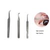 Eyelash Tweezers, Stainless Steel Eyelash Extension Tweezers, Fine Point Lash Tweezer Clip Tool for Clusters False Lashes Makeup view 2