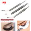 Eyelash Tweezers, Stainless Steel Eyelash Extension Tweezers, Fine Point Lash Tweezer Clip Tool for Clusters False Lashes Makeup view 3