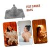 FRCOLOR Felt Sauna Hat and Pad Set for Home Sauna Comfort Thickened Water Absorbent Thermal Cap Heat Retention and Insulation Features view 3