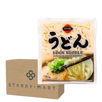 J-Basket Udon Noodles Japanese Style Noodle for Stir Fry or Noodle Soup 200g (Pack of 30)