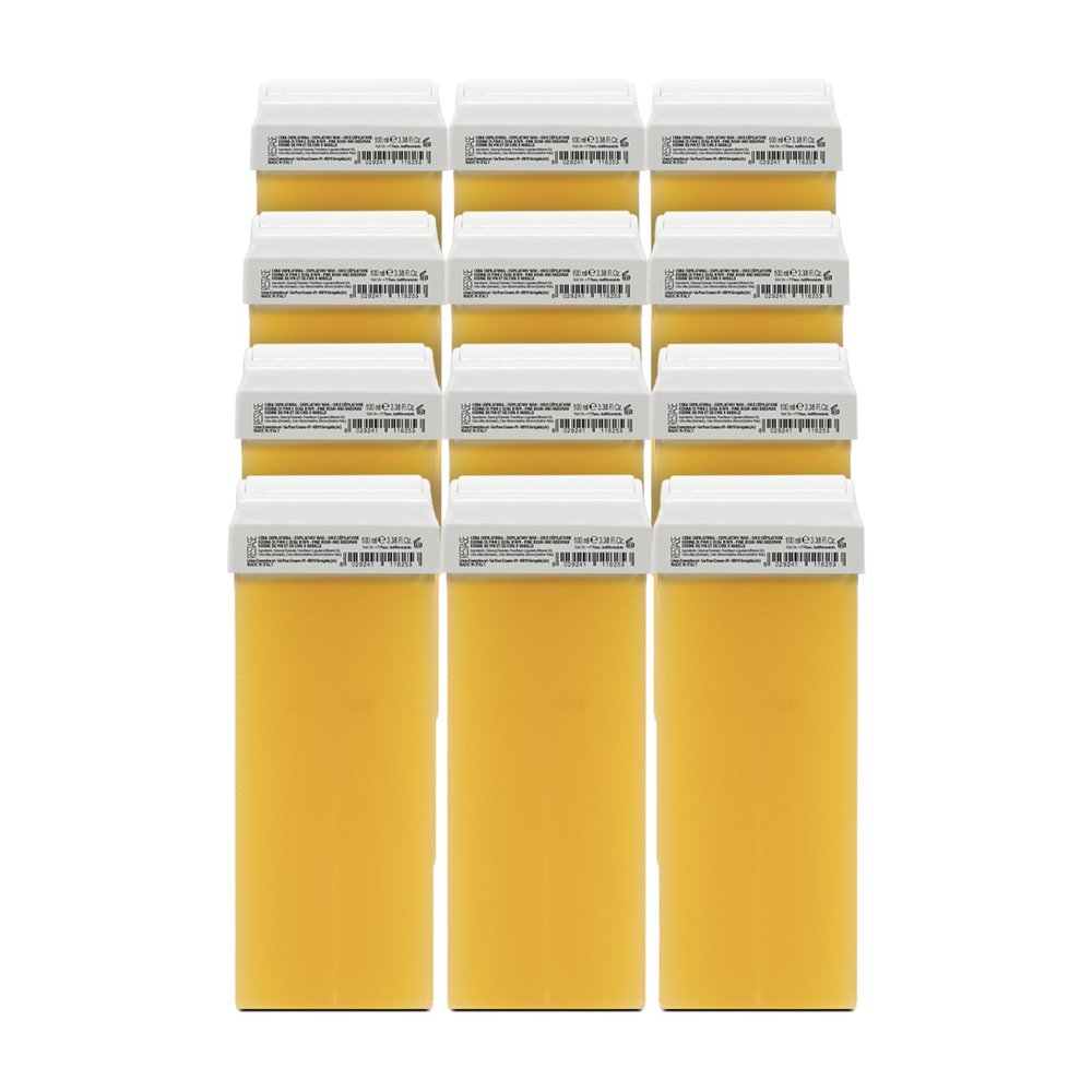 RESTASE | Liposoluble Depilatory Wax Roll On, Pine Resin and Beeswax, for All Skin Types, 12 x 100 ml, Made in Italy