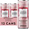 The London Essence Co. Raspberry & Rose Crafted Soda, Premium Soft Drink, 250ml, Pack of 12 cans, No Artificial Colours Preservatives or flavours, Low Calorie view 1