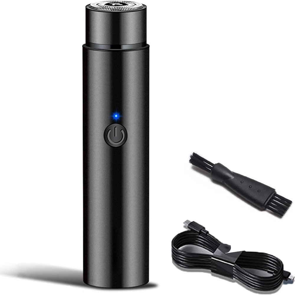 Portable Electric Rotary Men's Shaver with USB Charging - Waterproof Mini Electric Shaver for Travel and Home