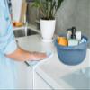 [Set Of 4] - High Grade Plastic 36cm Round Washing Up Bowl Kitchen Basin Sink Tidy Organizer, Multipurpose Basin Bowl 10 Litre Capacity Great for Home and Kitchen - (Navy) view 3