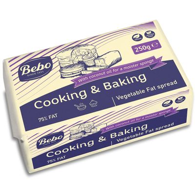 Bebo Cooking and Baking 75% Veg Fat Spread - 36x250g