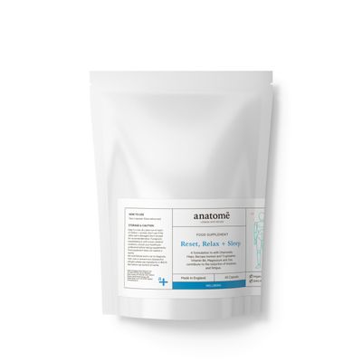 ANATOME Reset, Relax + Sleep Magnesium Glycinate Sleep Supplement | Vitamin B6 & Zinc | Natural Sleep Aid for Adults | Magnesium Supplements for Sleep & Relaxation, 60 Vegan Capsules Refill