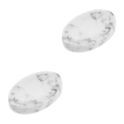 Ciieeo 2pcs Marble Pattern Resin Dish Nordic Style Box Holder Sponge Tray for Bathroom Sink Shower Bathtub Kitchen Draining Case