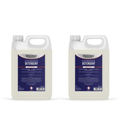 McKLords - Dishwasher Detergent 10L - Ultimate Grease & Food Remover - Auto Dishwashing Liquid - Eco-Friendly 2x5L Containers - Professional Catering