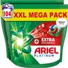 Ariel Platinum PODS Laundry Detergent Capsules, 104 Washes (52 x 2)  Extra Stain Removal, Removes 7-Day Dried-In Stains view 1