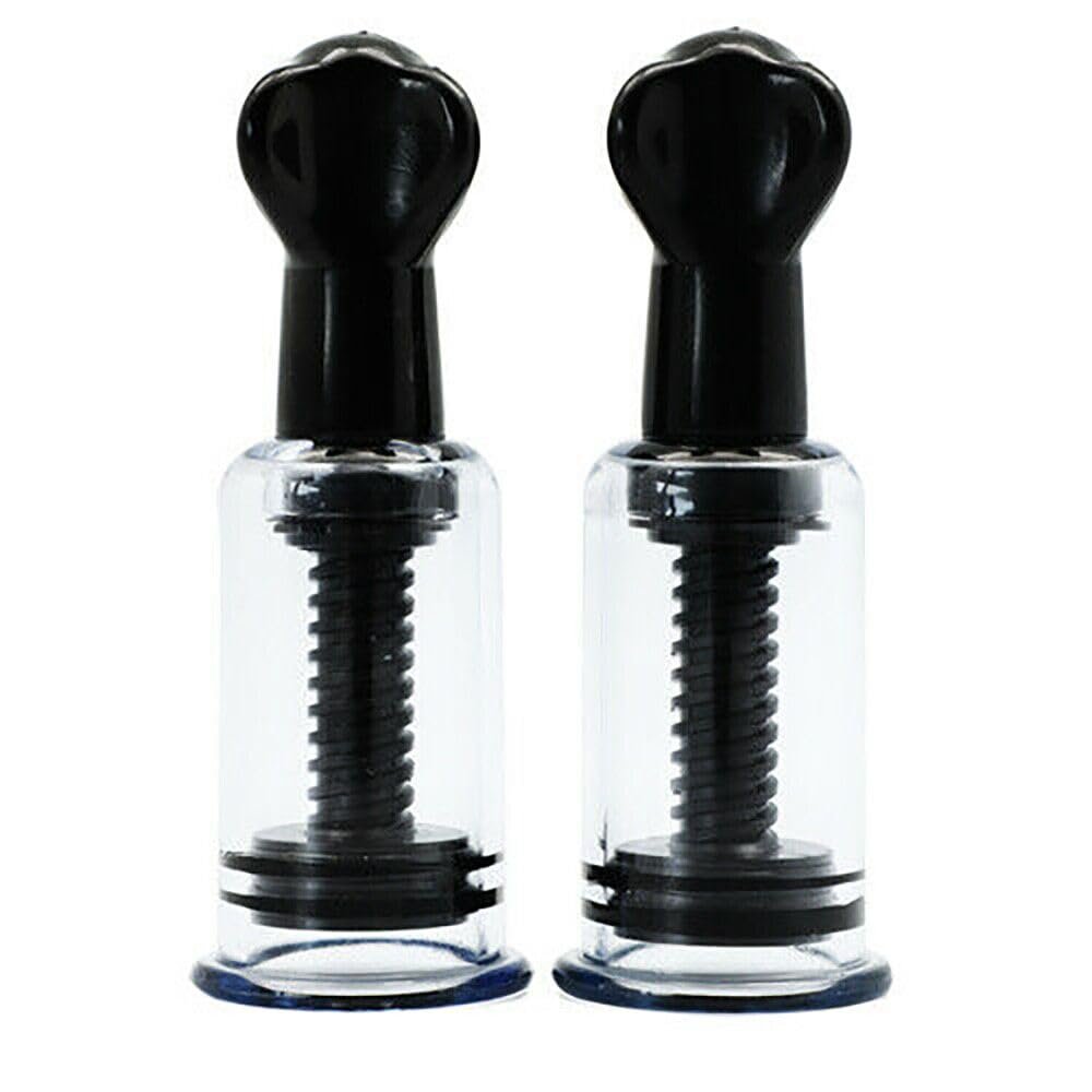 FreshCart Basics Honeypleasures Pair of Nipple Sucker Twistie Cupping Toy for Women Nipple Suction for Increase Stimulation for Female Black Acrylic (Medium)