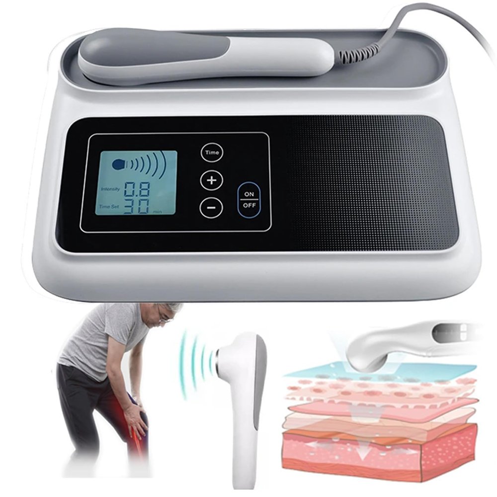 1 Mhz Therapeutic Ultrasonic Machine, 5 Gears Intensity+6 Gears Timer, Ultrasonic Therapy Machine for Pain Relief/Promotes Tissue Healing, for Knees Shoulders Lumbar Arms Neck