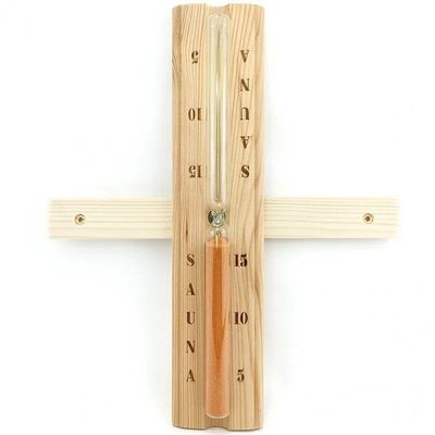 Sauna Sand Timer 15 Minute, Rotating Wooden Sauna Hourglass with Sand, Heat Resistant Sand Clock Hour Glass Timer for Sauna SPA Room