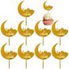 Eid Mubarak Cupcake Toppers 10pcs Eid Acrylic Cupcake Topper Ramadan Cake Decorations Kareem Party Supplies for Muffin Cake view 1