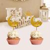 Eid Mubarak Cupcake Toppers 10pcs Eid Acrylic Cupcake Topper Ramadan Cake Decorations Kareem Party Supplies for Muffin Cake view 3