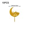 Eid Mubarak Cupcake Toppers 10pcs Eid Acrylic Cupcake Topper Ramadan Cake Decorations Kareem Party Supplies for Muffin Cake view 4