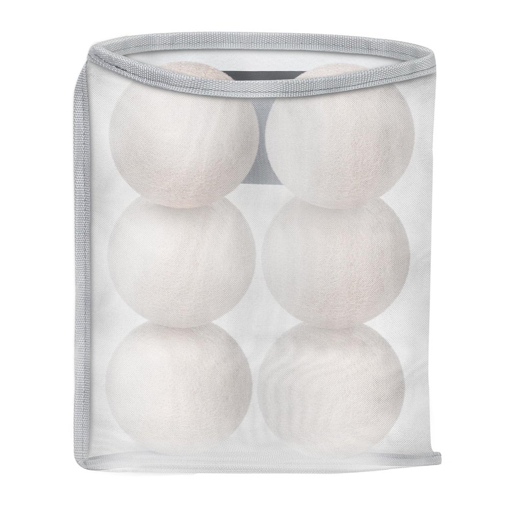 Kevenal Nylon Bag Dryer Balls Holder - Large Capacity Magnetic Organizer for Laundry Room - Includes Wool Dryer Balls Container