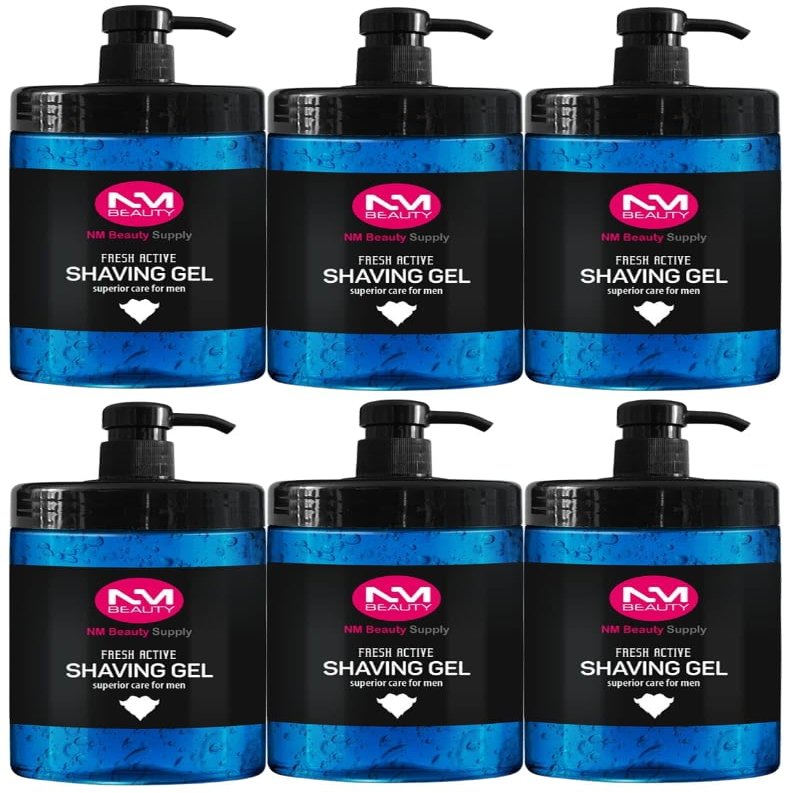 NMB Shaving Gel | Face Fresh 1000ml for Barbers 6pcs