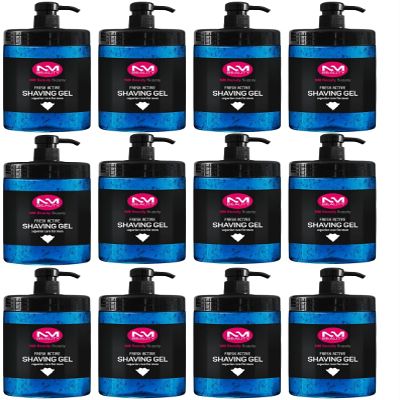 NMB Shaving Gel | Face Fresh 1000ml for Barbers 12 pcs