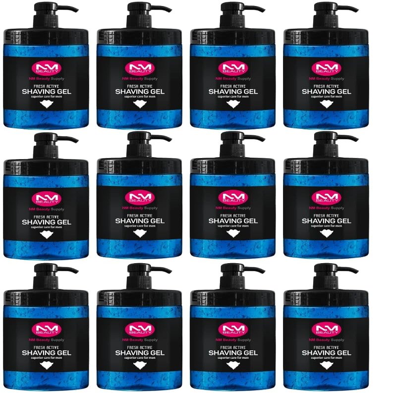 NMB Shaving Gel | Face Fresh 1000ml for Barbers 12 pcs