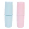Beavorty 2pcs Toothbrush Box Travel Toothbrush Cup Pink Simple Style Case and Toothpaste view 1