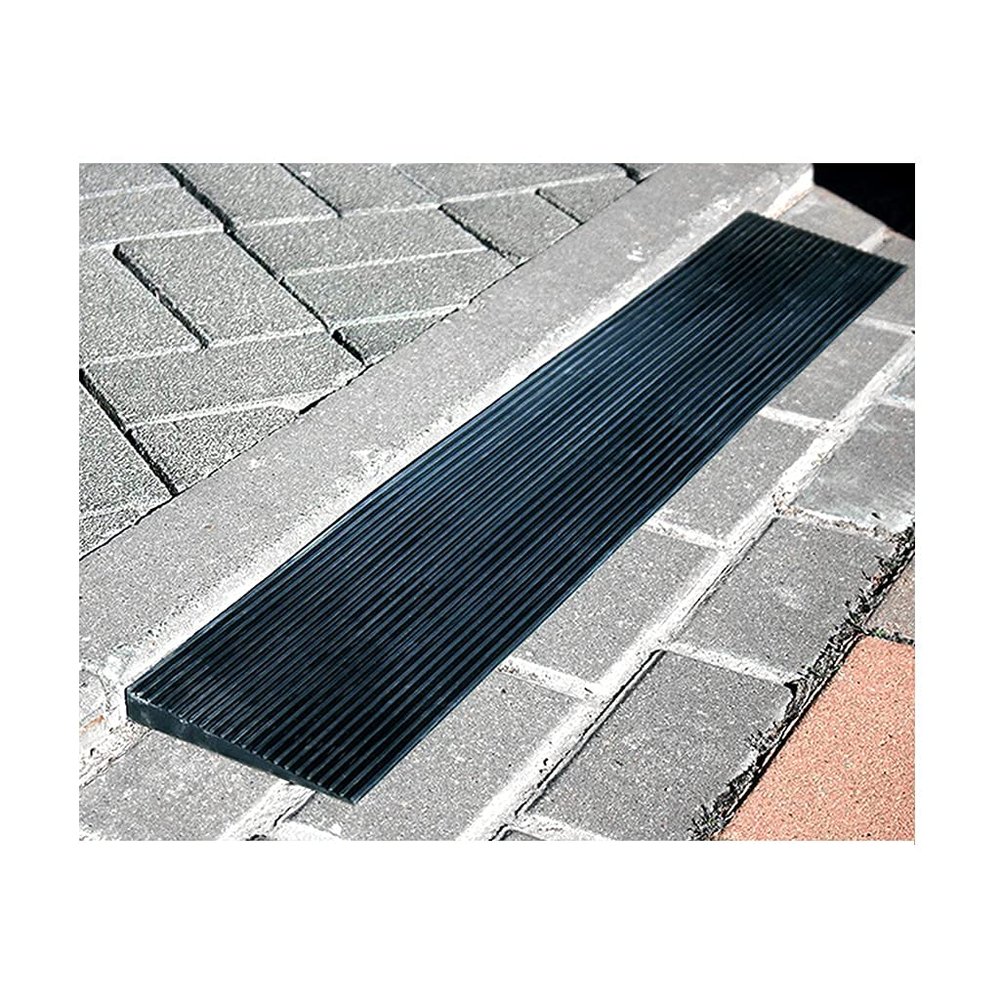 0.8-4.5 cm Rise Rubber Wheelchair Ramp,Cuttable Threshold Ramp,Outdoor Step Curb Ramps,Non-Skid Door Onings Mat for Driveway,Sidewalk,Sweeping Robot,90X20X3.5Cm(35.4X7.9X1.4Inch)