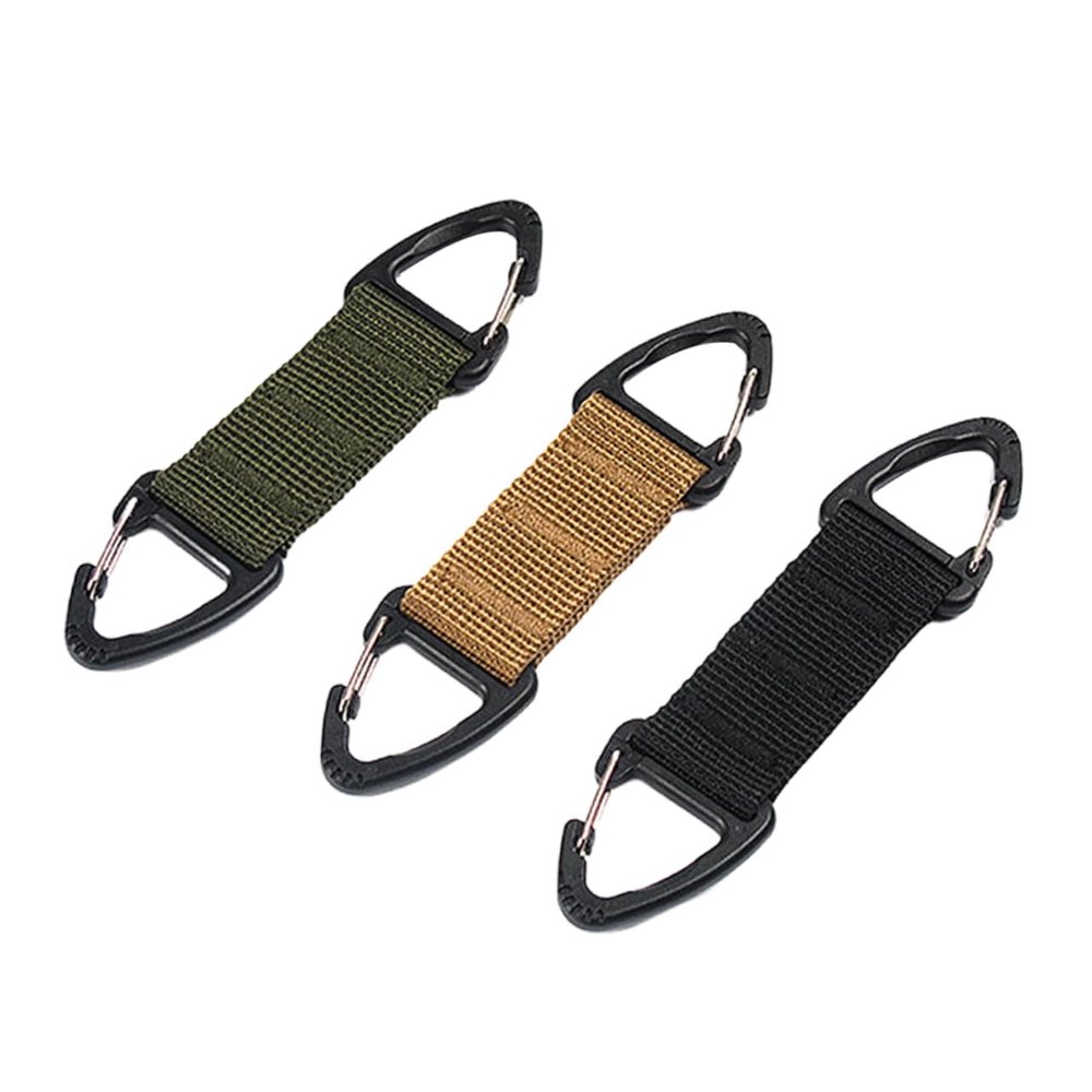 HAPINARY 3pcs Mask Ear Hook Strap Buckle Set Anti-Slip Nylon Mask Buckles Backpack Hanging Hook for Outdoor Sports Tactical Use Black Green Khaki