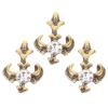GALPADA 3pcs Diamond Cross Tooth Ornament Metal Tooth Gems Grill Jewelry for Cosplay Costume Props view 1