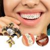 GALPADA 3pcs Diamond Cross Tooth Ornament Metal Tooth Gems Grill Jewelry for Cosplay Costume Props view 2