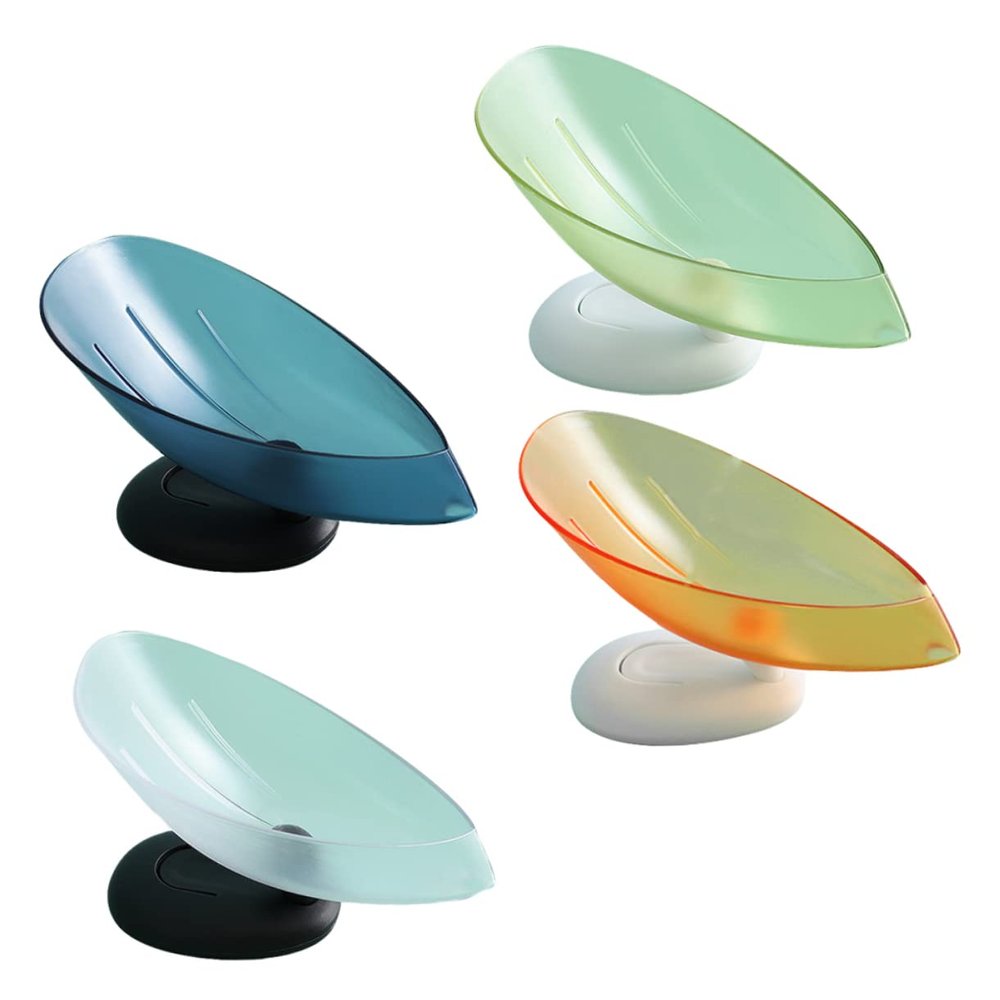 Amosfun 4pcs Creative Soap Storage Racks Household Soap Boxes Travel-friendly Quick Dry Random Color
