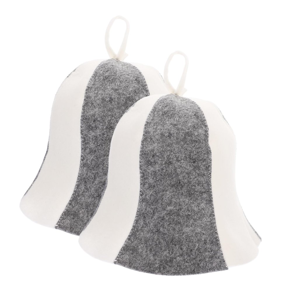 Happyyami 2pcs Thickened Felt Sauna Hat Reusable Water Absorbing Cap for Indoor Camping Saunas Comfortable and Practical Cover for Women Simple Design for