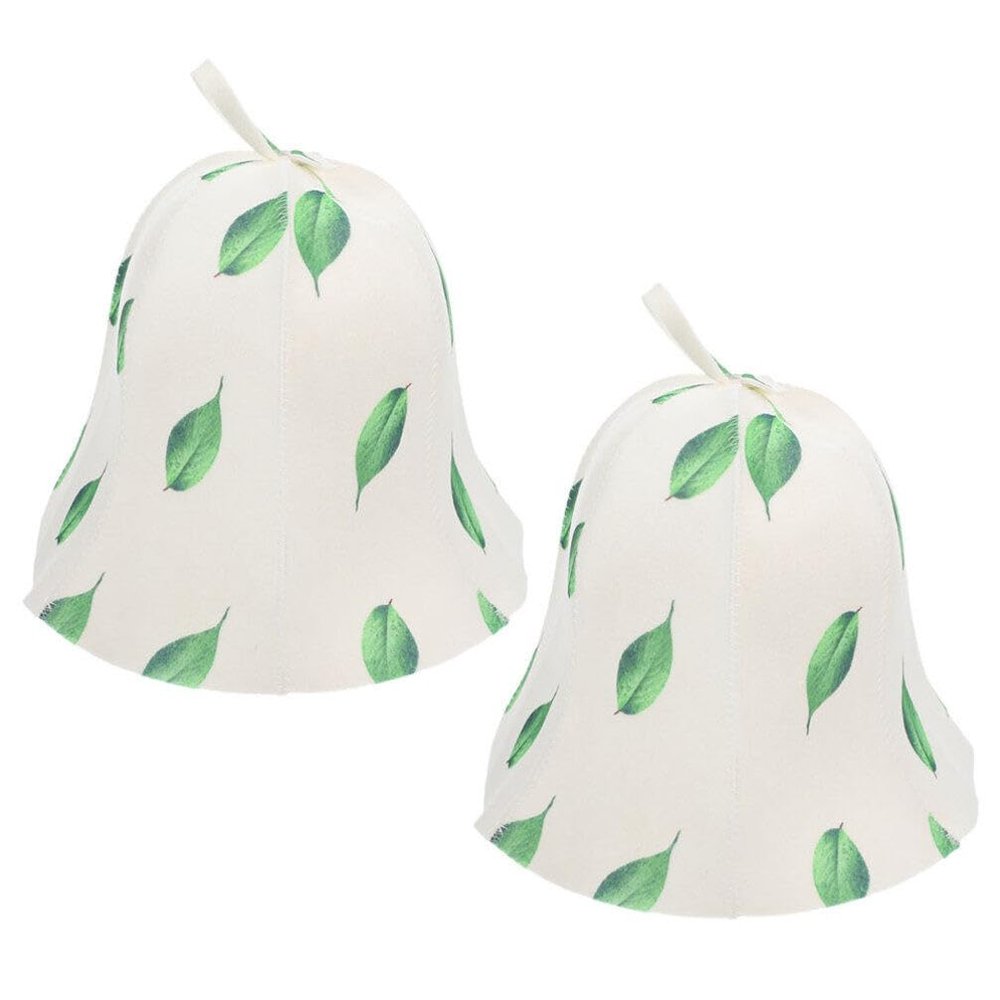 Happyyami 2pcs Felt Sauna Hat for Women Breathable Reusable Cap for Sauna Comfortable Heat for Spa Bath Use Material for Scalp Hair Care