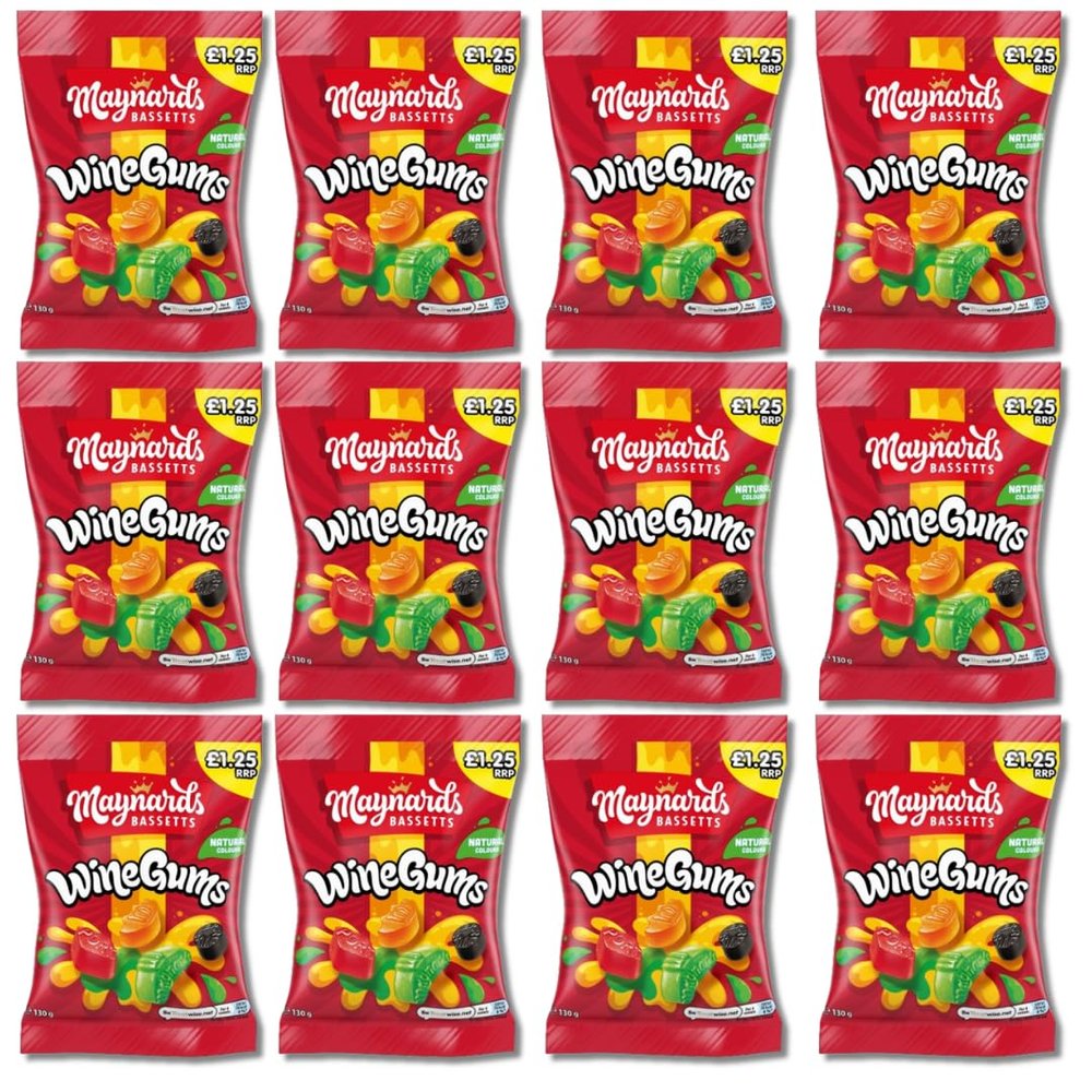 Wine Gums Maynard Bassetts Case of 12 x 130g RRP Price Marked