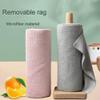 Booso Reusable Cleaning Wipe Household Microfiber Towel Rolls Dish Rags Wash Paper Towel Replacement Accessories Pink view 4