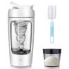 SOARFLY Electric Shaker with Powder Compartment, 650 ml, USB Rechargeable Protein Mixer Shaker for Protein Shake and Milk Shake, BPA-Free, White view 1