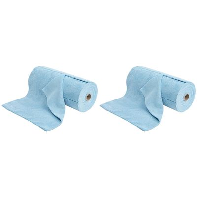 Cosmin Reusable Cleaning Wipe Household, Microfiber Towel Rolls Dish Rags Wash Paper Towel Replacement, Blue