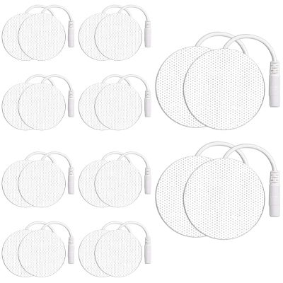 20 Pack TENS Pads Unit Replacement Pads, Reusable TENS Electrode Pads, Self-Adhesive Electrotherapy Patches, Fabric Backed Pads with Premium Gel for Muscle Stimulator Electrotherapy,(Diameter 2")