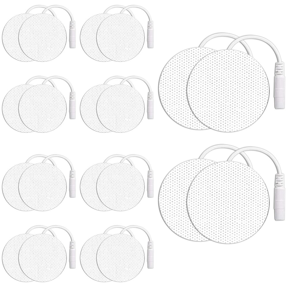 20 Pack TENS Pads Unit Replacement Pads, Reusable TENS Electrode Pads, Self-Adhesive Electrotherapy Patches, Fabric Backed Pads with Premium Gel for Muscle Stimulator Electrotherapy,(Diameter 2")