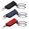 OWTXIS 3 Pack Folding Reading Glasses for Men Women, Keychain Compact Readers Blue Light Portable Pocket Eyeglasses (Black, Blue, Red, +3.50) view 1