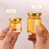 SZUAH 20 Pack 3 oz Mini Honey Jars with Dipper, Glass Hexagon Honey Jar for Wedding Favors, Empty Glass Jars for Party Favor view 4